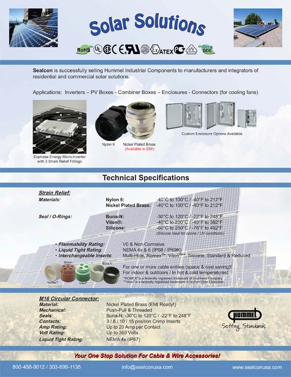 Solar Solutions Flyer - Strain Relief Fittings & Accessories