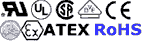 UR, UL, CSA, VDE & CE, EEx e, ATEX, RoHS Approvals