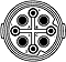Insert, Contact Arrangements - 3 Pole, Male Clockwise