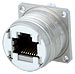 Panel Connector w/Flange, Front Mount, w/ 8-pos. or 8+2-pos. solder insert
