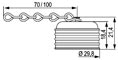 Push-Pull Protective Cap, Male Thread,Tech Drawing, Enlarged