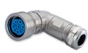 M23 Push-Pull Power Connector, Right Angle Connector, Female Thread