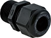 Black Nylon Strain Relief Dome Fitting w/ Elongated Thread