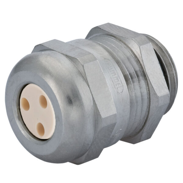 PG 16 Nickel Plated Brass Multi-Hole (3 Hole) Dome Cable Gland | Cord Grip | Strain Relief CD16A1-BR