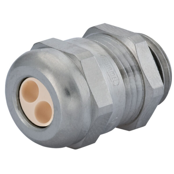 PG 16 Nickel Plated Brass Multi-Hole (2 Hole) Dome Cable Gland | Cord Grip | Strain Relief CD16A6-BR