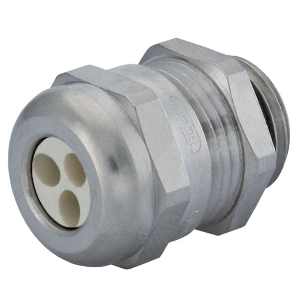 PG 16 Nickel Plated Brass Multi-Hole (3 Hole) Dome Cable Gland | Cord Grip | Strain Relief CD16A7-BR