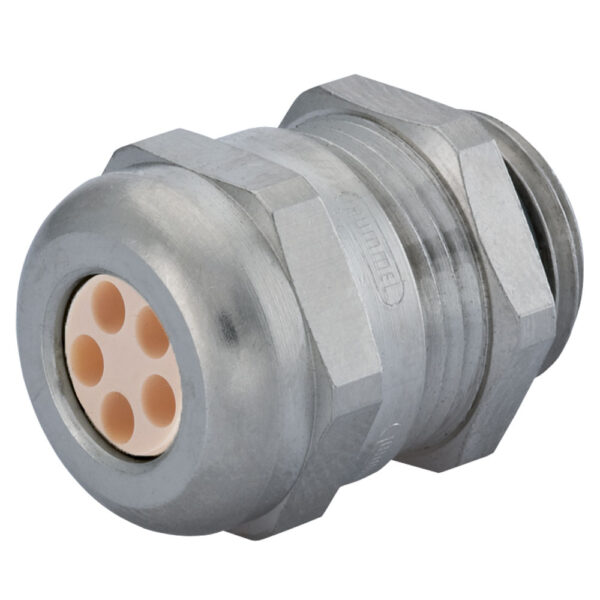 M16 x 1.5 Nickel Plated Brass Multi-Hole (5 Hole) Dome Cable Gland | Cord Grip | Strain Relief CD16M3-BR