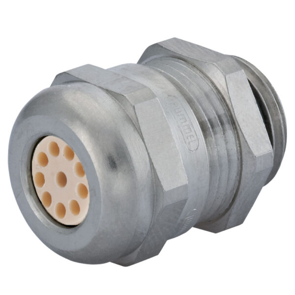 M16 x 1.5 Nickel Plated Brass Multi-Hole (10 Hole) Dome Cable Gland | Cord Grip | Strain Relief CD16M5-BR