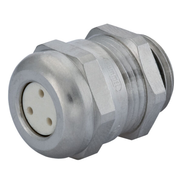M16 x 1.5 Nickel Plated Brass Multi-Hole (3 Hole) Dome Cable Gland | Cord Grip | Strain Relief CD16M7-BR