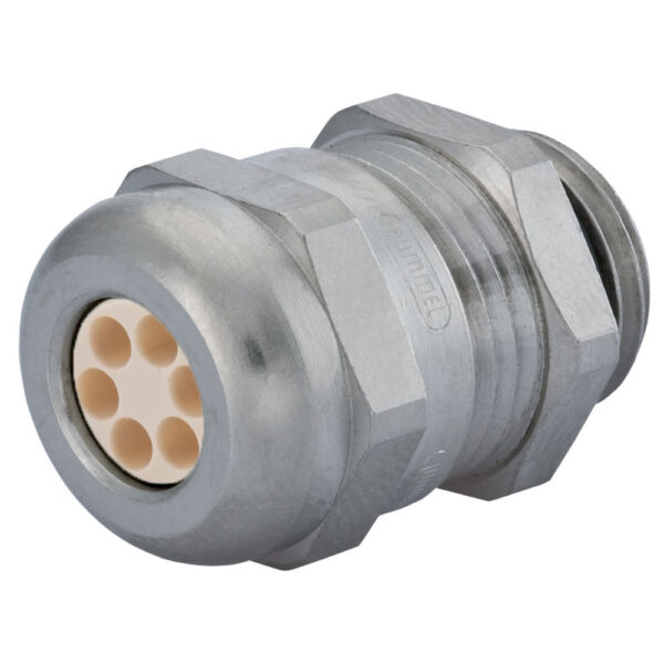 M20 x 1.5 Nickel Plated Brass Multi-Hole (6 Hole) Dome Cable Gland | Cord Grip | Strain Relief CD22M0-BR