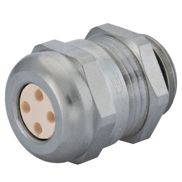 M20 x 1.5 Nickel Plated Brass Multi-Hole (4 Hole) Dome Cable Gland | Cord Grip | Strain Relief CD22M9-BR