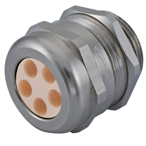 M40 x 1.5 Nickel Plated Brass Multi-Hole (5 Hole) Dome Cable Gland | Cord Grip | Strain Relief CD40M1-BR