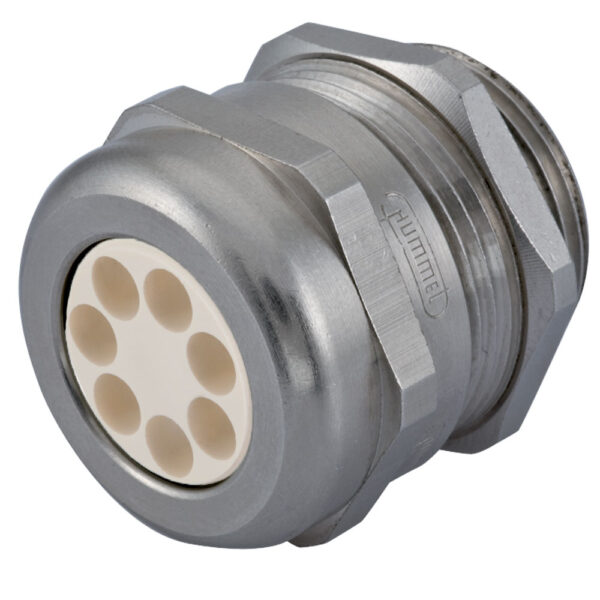 M40 x 1.5 Nickel Plated Brass Multi-Hole (7 Hole) Dome Cable Gland | Cord Grip | Strain Relief CD40M2-BR