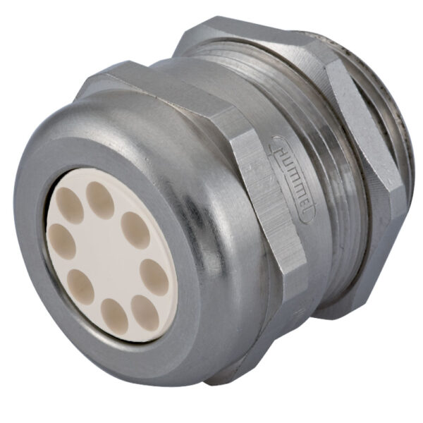 M63 x 1.5 Nickel Plated Brass Multi-Hole (8 Hole) Dome Cable Gland | Cord Grip | Strain Relief CD63M1-BR