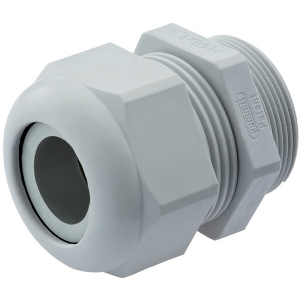 1-1/2" NPT Gray Nylon Reduced Dome Cable Gland | Cord Grip | Strain Relief CD36NR-GY