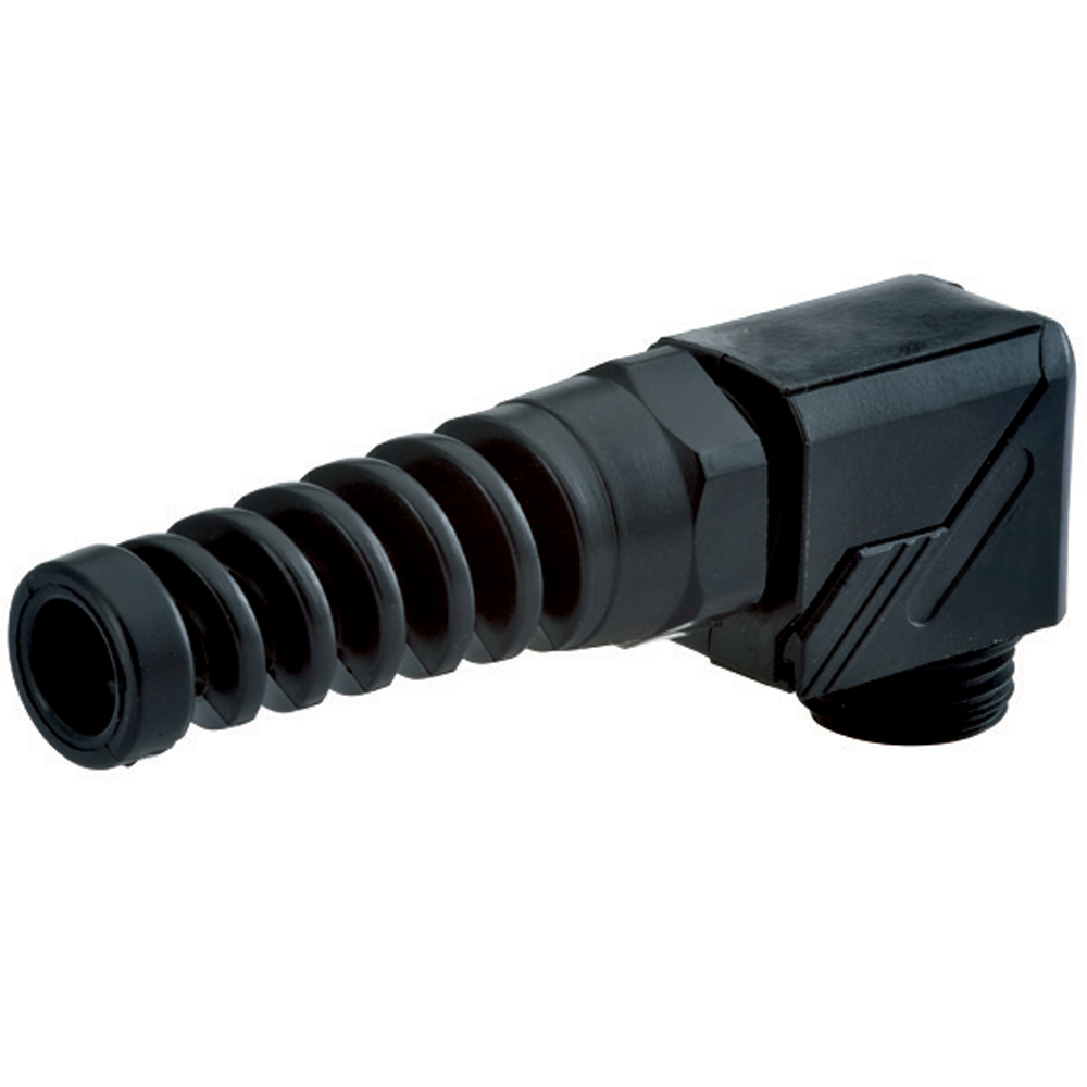 PG 21 Black Nylon Reduced Flex Snap Elbow Cable Gland | Cord Grip | Strain Relief EF21AR-BK