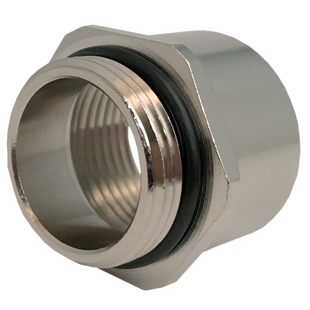 Nickel Plated Brass Thread Adapter PG 21 to 3/4" NPT Threads | AG-2134-BR