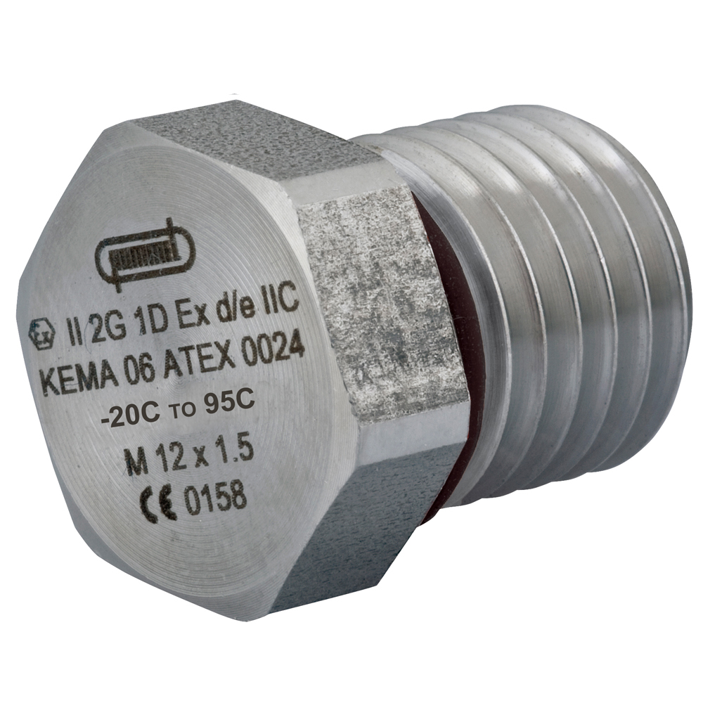 316L Stainless Steel Hex Plug Metric M12 | HM-12-6X-D