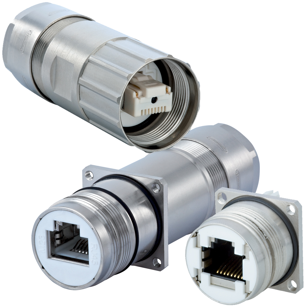 M23 RJ45 | Circular Connectors | Ex-i | Cat5e | Nickel Plated Brass | Stainless Steel