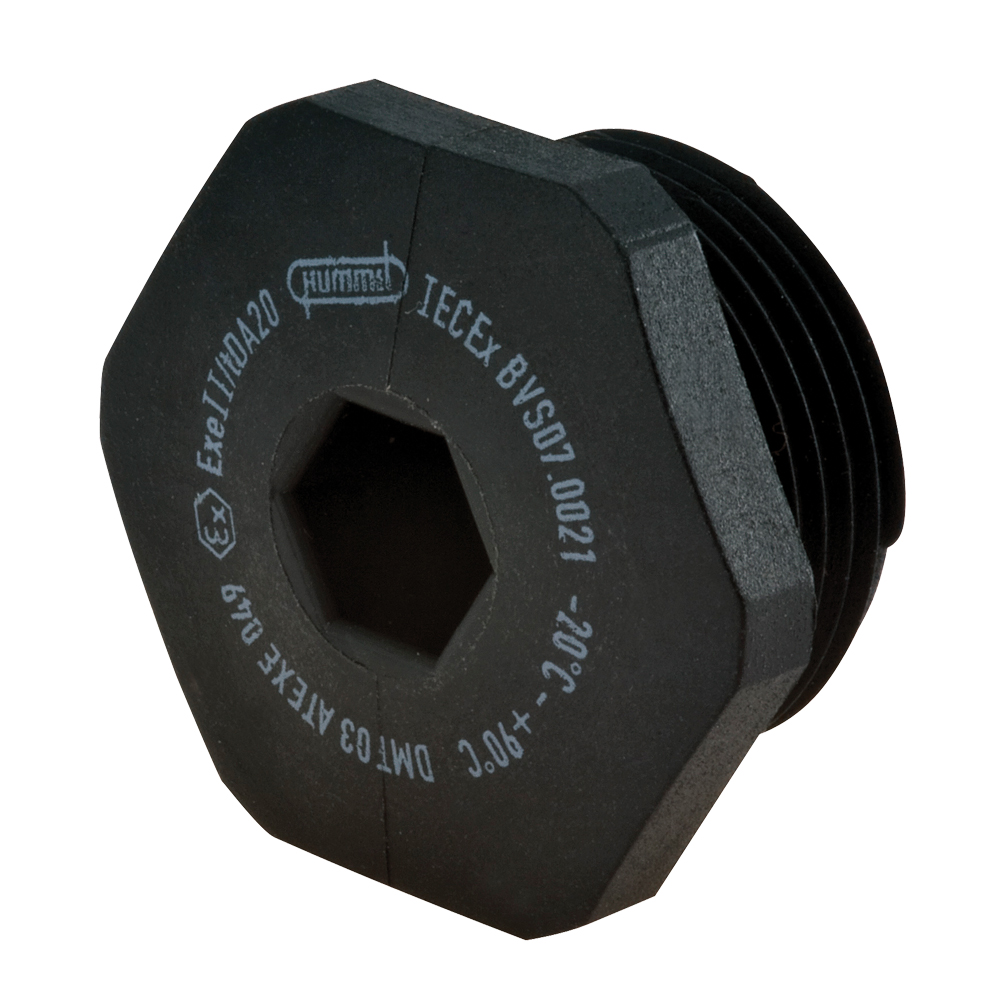 Black Nylon  M16 x 1.5 Hex Plug w/ Buna-N O-Ring | 1.297.1601.50