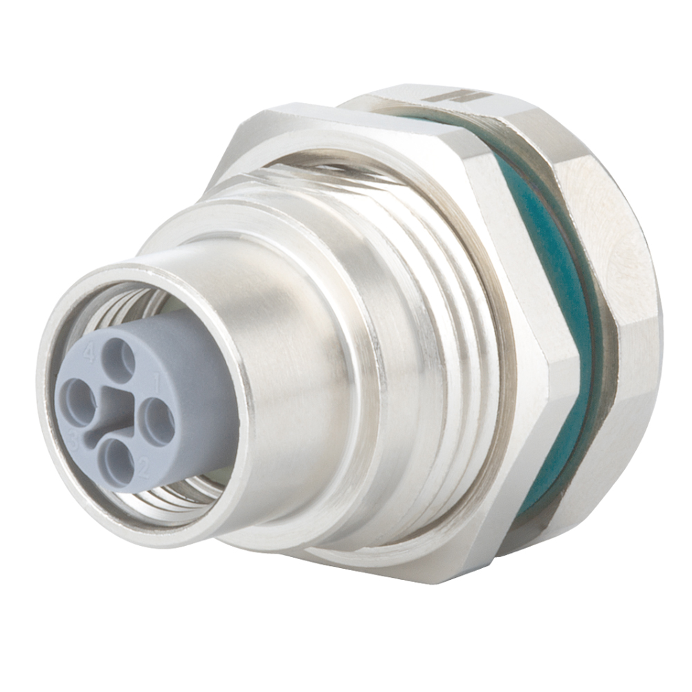 M12 Power Circular Connector, Panel Connector, Male Thread, Sealcon