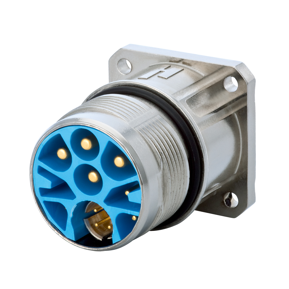 M23 Hybrid Connector Panel, Male Thread Cable Range 4 holes 3.2mm