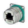 ≤ Cat 6 Stainless Steel Panel Connector Rear Mount w/ FPM insert