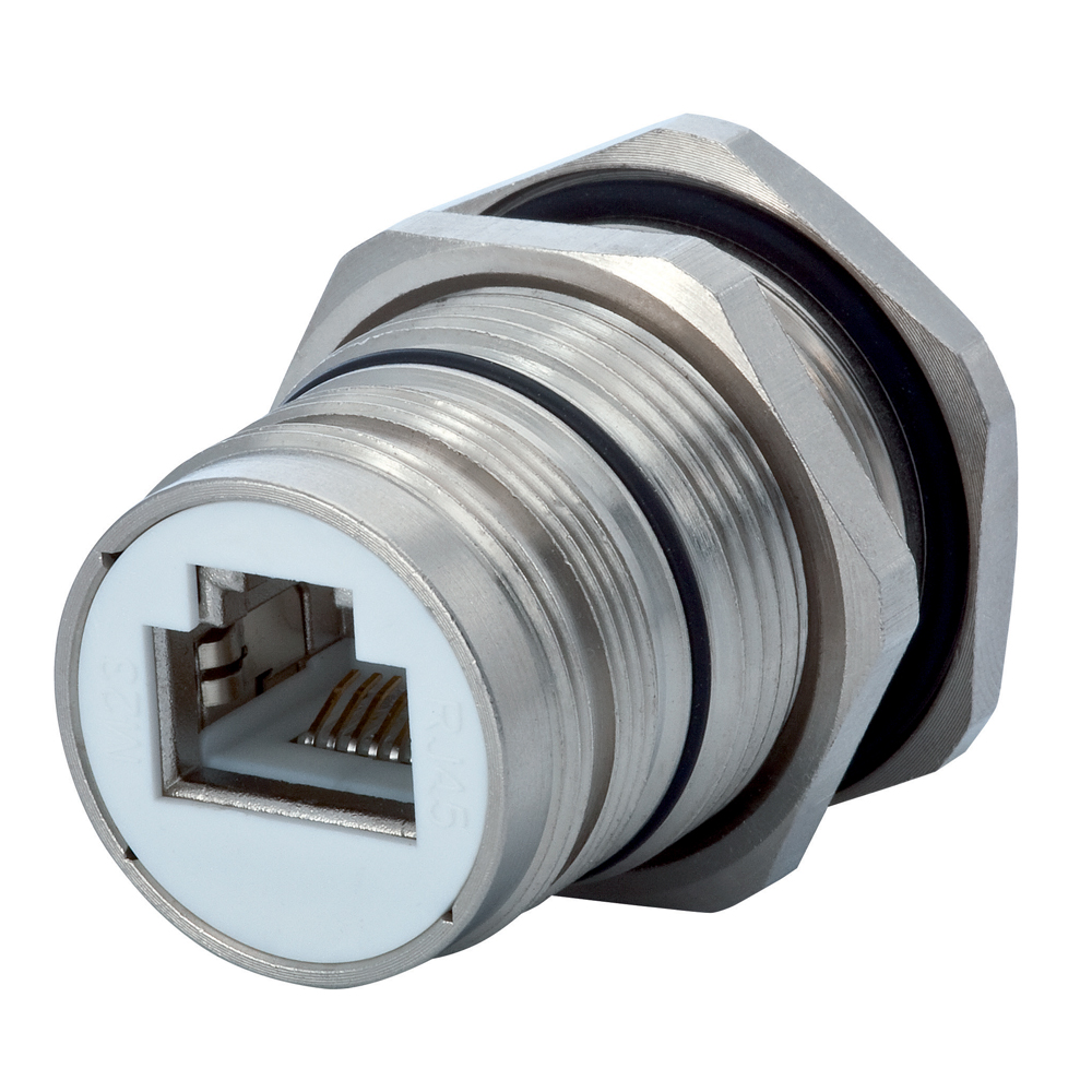 M23 RJ45 Industrial Circular Connectors, Panel, Male Thread