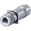 ≤ Cat5-5e Panel Connector, w/ Flange, Front or Rear Mount, w/ 8-pos. coupler:
