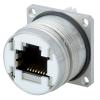  ≤ Cat5-5e Panel Connectors w/Flange, Rear Mount, w/ 8-pos. or 8+2-pos. solder insert: