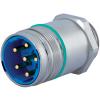 M23 Power Stainless Steel Panel Male Single hole Connector