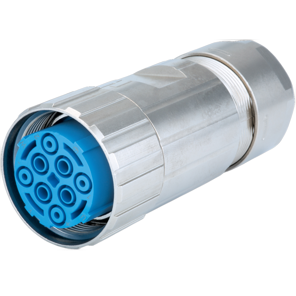 M40 Power Circular Connector, Straight Connector, Female Thread, Sealcon, Hummel, S7.710.643.000, Conectores de Potencia M40