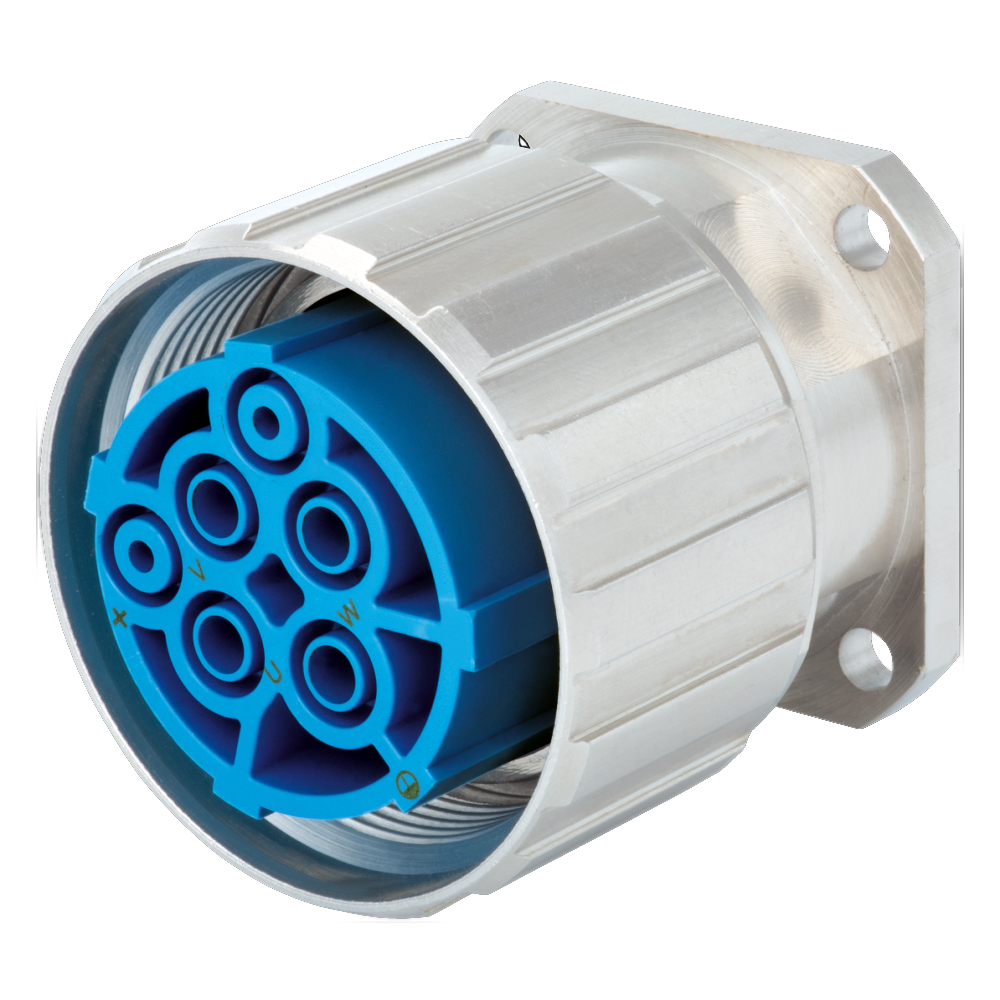 M40 Power Circular ConnectorPanel Connector, with Knurled Nut, Female