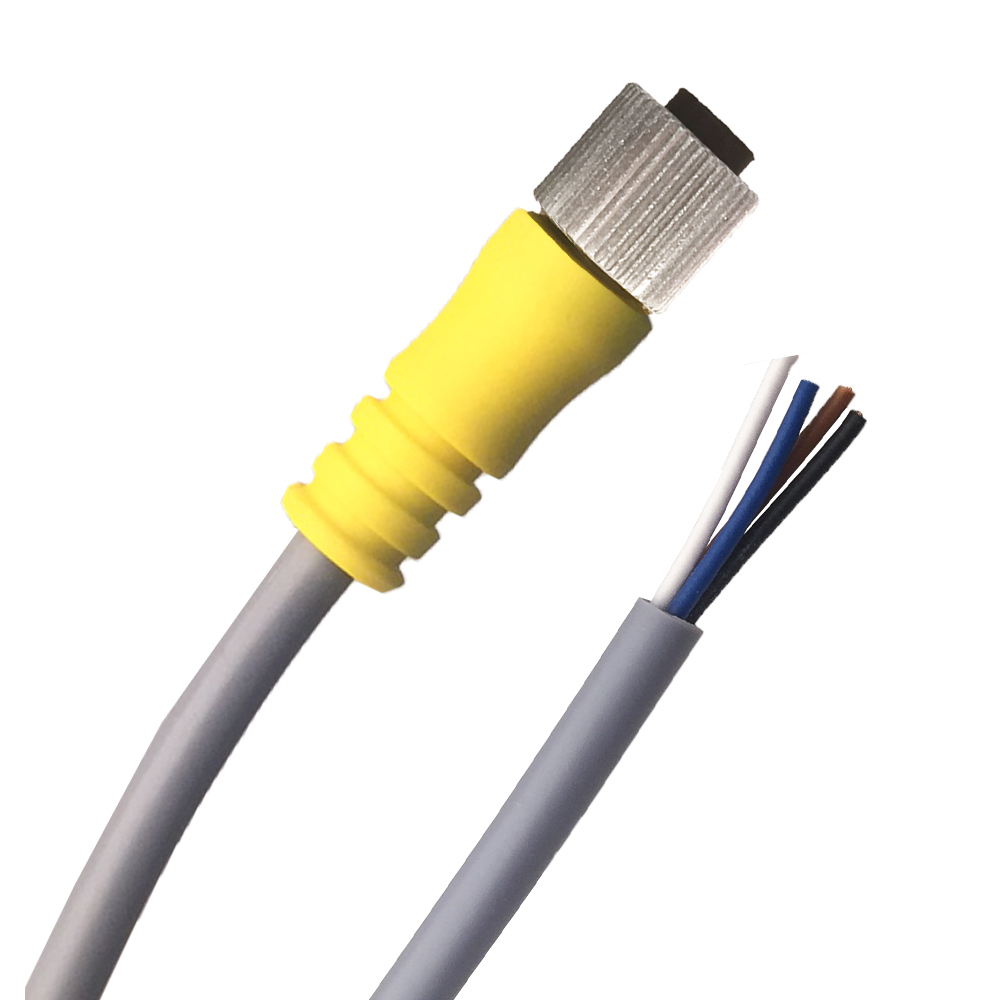M12 Straight, Flying Lead Cordset, Female Thread, 4Position