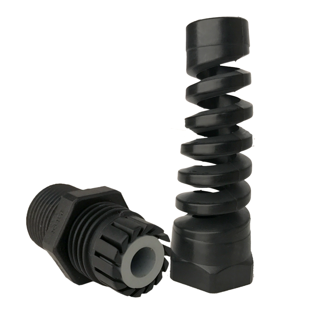 Nylon PG 7 and NPT 1/4 inch ThreadStrain Relief,cf07crbk, Elongated