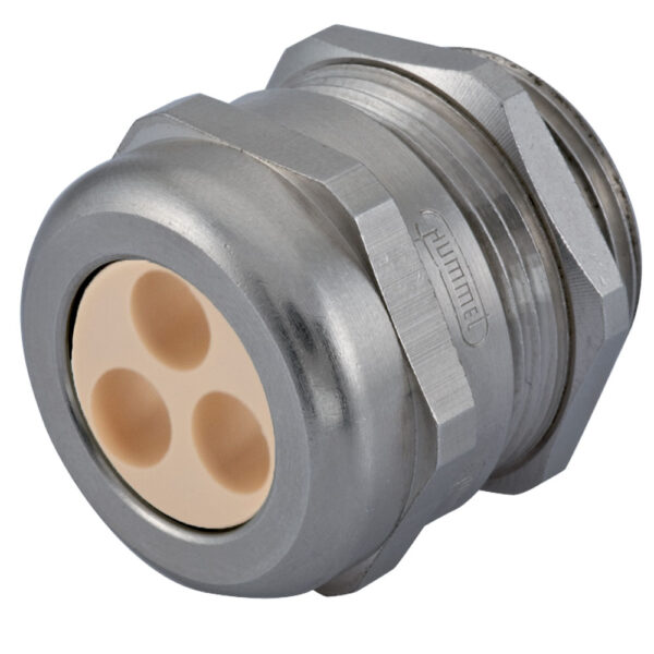 PG 48 Nickel Plated Brass Multi-Hole (3 Hole) Dome Cable Gland | Cord Grip | Strain Relief CD48A3-BR
