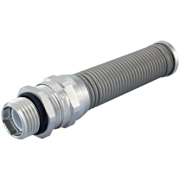 PG 7 / 1/4" NPT  Nickel Plated Brass Standard Flex Elongated Thread Cable Gland | Cord Grip | Strain Relief CF07CA-BR