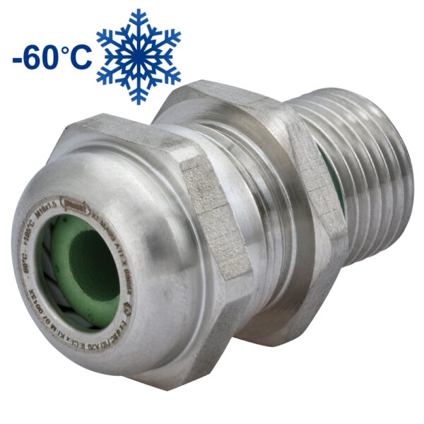 Ex-d 3/4" NPT 316L Stainless Steel Low Temp FKM Insert Standard Dome Cable Gland | Cord Grip | Strain Relief CC21NA-6X-D