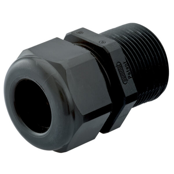 PG 7 / 1/4" NPT Black Nylon Standard Dome Elongated Thread Cable Gland | Cord Grip | Strain Relief CD07CA-BK