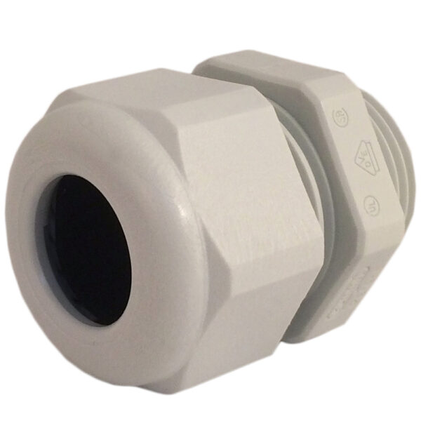 PG 7 / 1/4" NPT Grey Nylon Standard Dome Enlarged Body Cable Gland | Cord Grip | Strain Relief CD07GA-GY