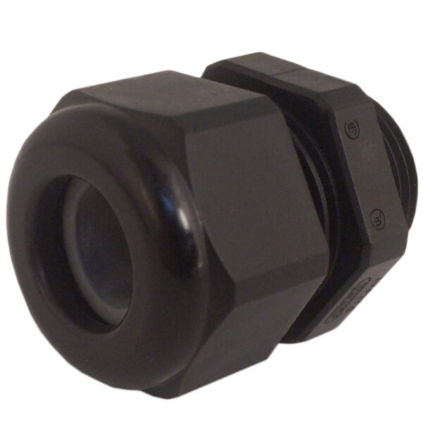 PG 7 / 1/4" NPT Black Nylon Reduced Dome Enlarged Body Cable Gland | Cord Grip | Strain Relief CD07GR-BK