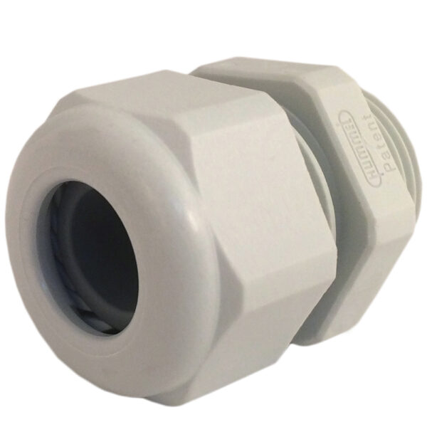 PG 7 / 1/4" NPT Grey Nylon Reduced Dome Enlarged Body Cable Gland | Cord Grip | Strain Relief CD07GR-GY