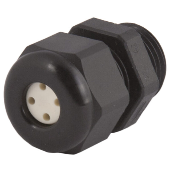 PG 9 Black Nylon Standard Dome Multi-Hole (4 Holes) Cable Gland | Cord Grip | Strain Relief CD09A1-BK