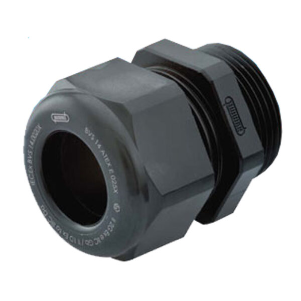 3/8" NPT Black Nylon High Impact / DIV Rated Fiber Reinforced Reduced Cable Gland | Cord Grip | Strain Relief CD09NR-BXA