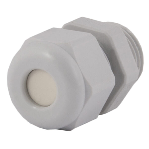 M12 x 1.5 Gray Nylon Standard Dome Multi-Hole (Solid Plug) Cable Gland | Cord Grip | Strain Relief CD12MP-GY