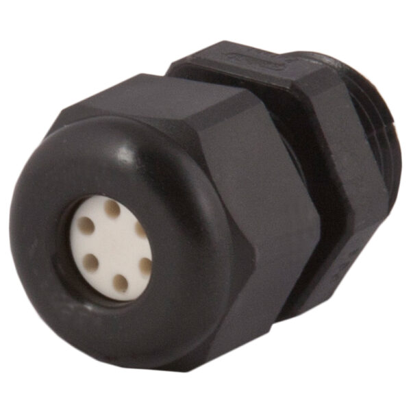 1/2" NPT Black Nylon Standard Dome Multi-Hole (6 Holes) Cable Gland | Cord Grip | Strain Relief CD13N2-BK