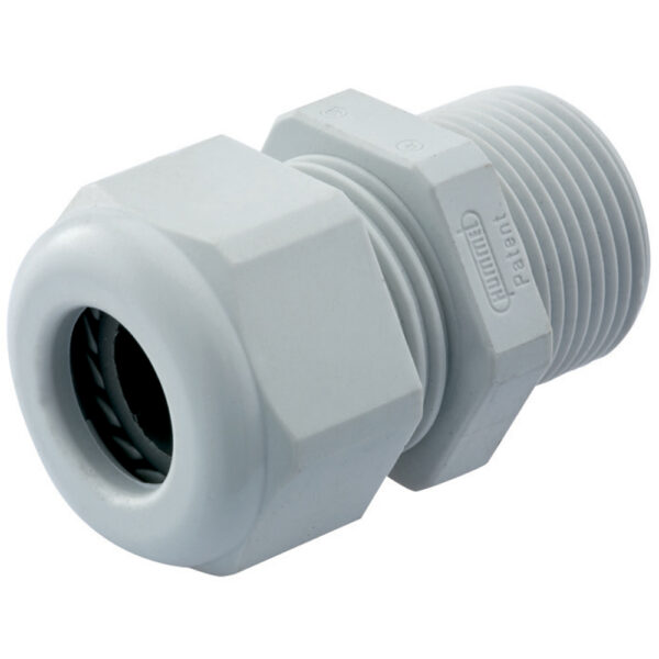 PG 21 Gray Nylon Reduced Dome Elongated Thread Cable Gland | Cord Grip | Strain Relief CD21CR-GY