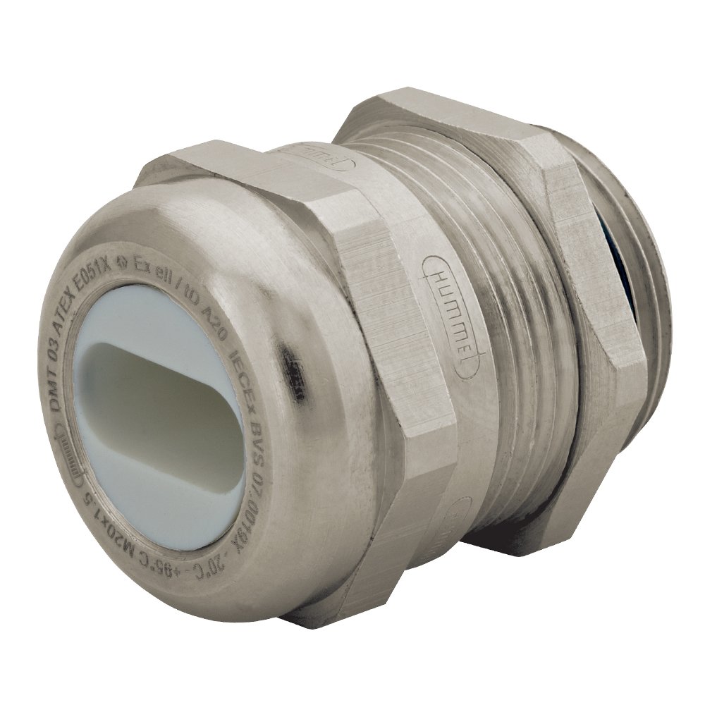 Ex-e 3/4" NPT Nickel Plated Brass Romex® Flat-Cable Dome Cable Gland | Cord Grip | Strain Relief CD21NS-EB1