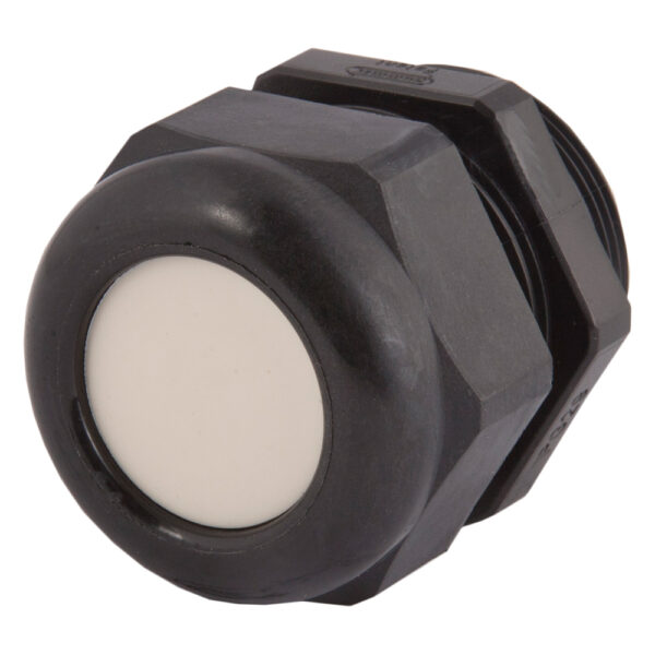 M32 x 1.5 Black Nylon Standard Dome Multi-Hole (Solid Plug) Cable Gland | Cord Grip | Strain Relief CD32MP-BK