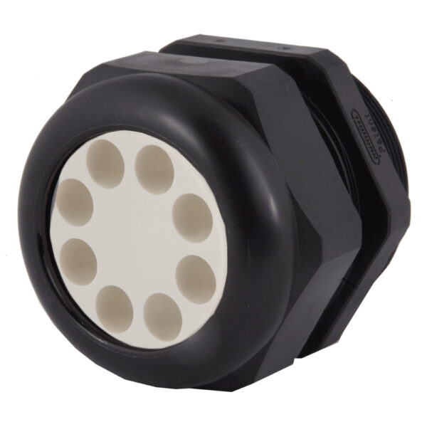 PG48 Black Nylon Standard Dome Multi-Hole (8 Holes) Cable Gland | Cord Grip | Strain Relief CD48A1-BK